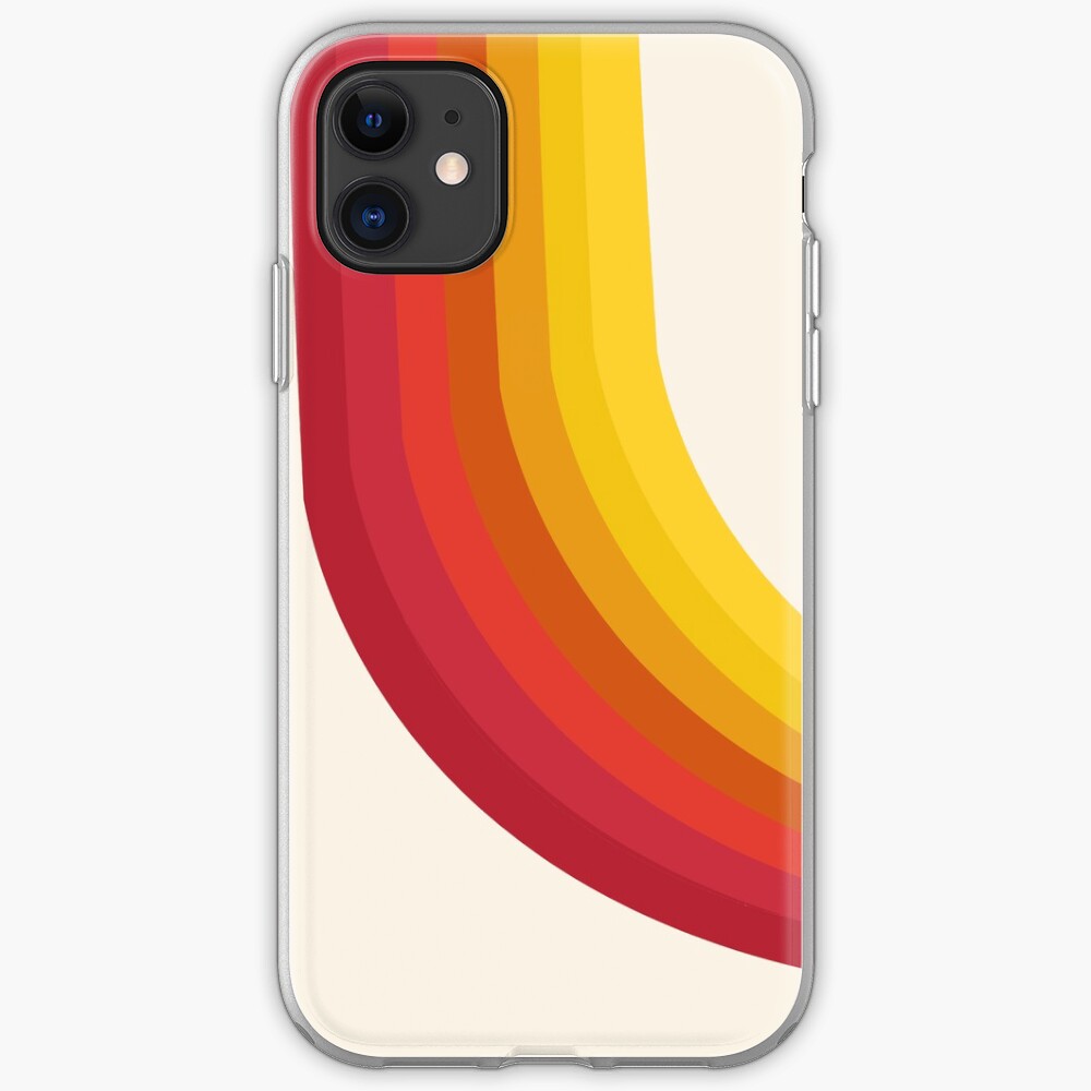 4-Sho - retro 70s style throwback vibes 1970's trendy decor art minimalist rainbow stripes iPhone Case & Cover