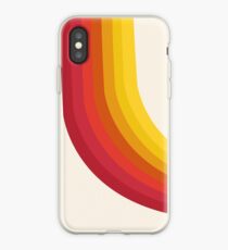 4-Sho - Retro 70er Jahre Stil Throwback Vibes 1970 trendige Dekor Kunst minimalistischen Regenbogen Streifen iPhone-Hülle & Cover