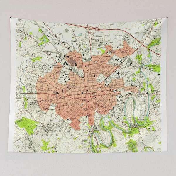 Item preview, Vintage Map of Lancaster Pennsylvania (1956)  designed and sold by BravuraMedia.
