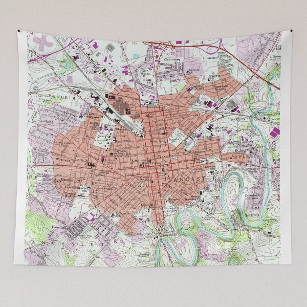 Item preview, Vintage Map of Lancaster Pennsylvania (1956) 2 designed and sold by BravuraMedia.