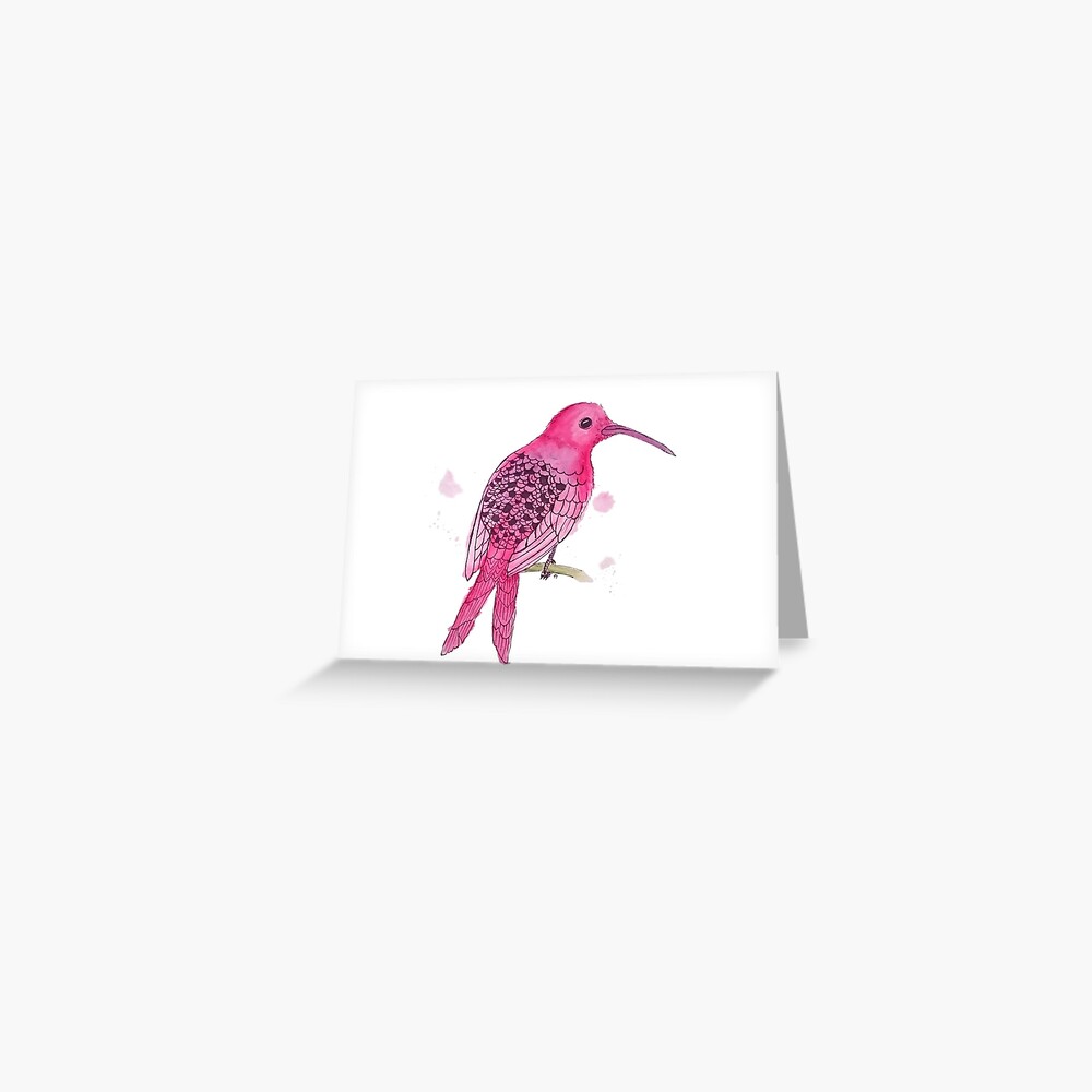 Motionless Magenta Hummingbird Greeting Card