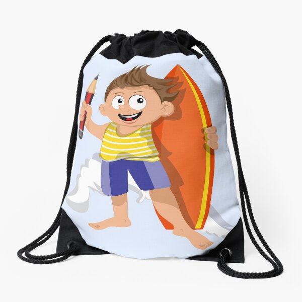 Cool Surfer-boy Drawstring Bag