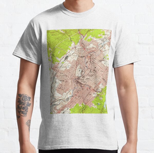 Vintage Map of Scranton Pennsylvania (1947) Classic T-Shirt