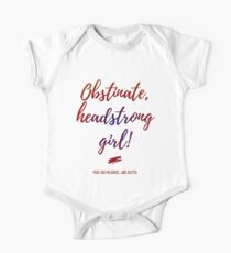 Obstinate headstrong girl, Jane Austen Short Sleeve Baby One-Piece