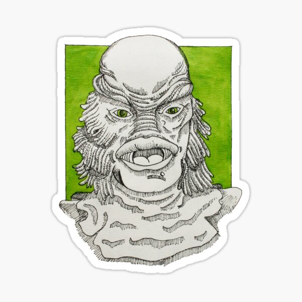 Black Lagoon Creature Fan Art Sticker