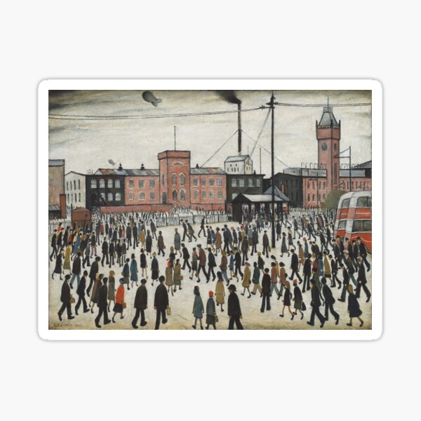 Going To Work (1943) by L S Lowry Sticker