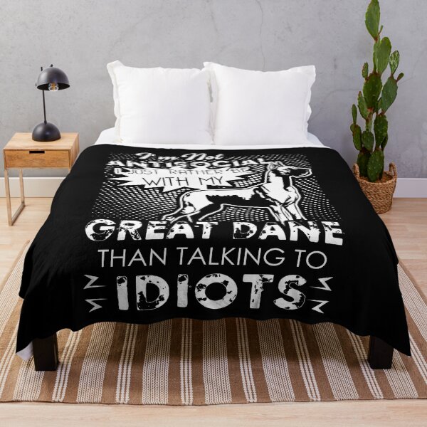 Item preview, Great Dane I'm Not Antisocial Dogs Lover designed and sold by UnknownArtistt.
