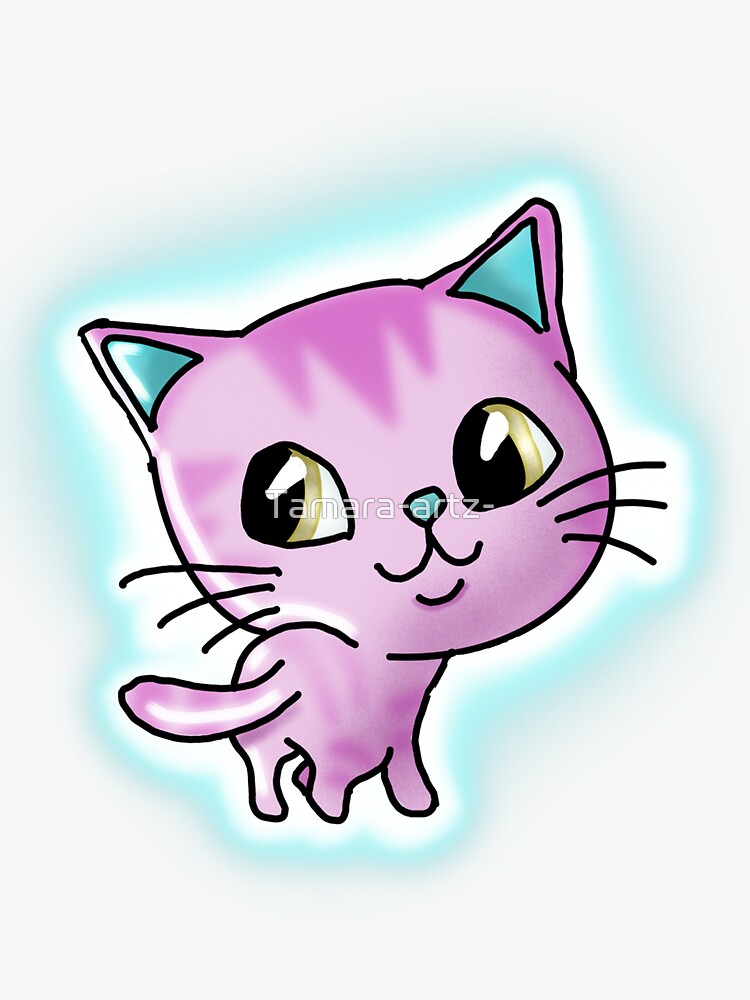 "Glitter Cat " Sticker for Sale by Tamaraartz Redbubble