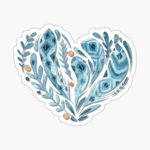 Item preview, Bohemian Boho Feather Leaf Heart  designed and sold by AZGuzmans.
