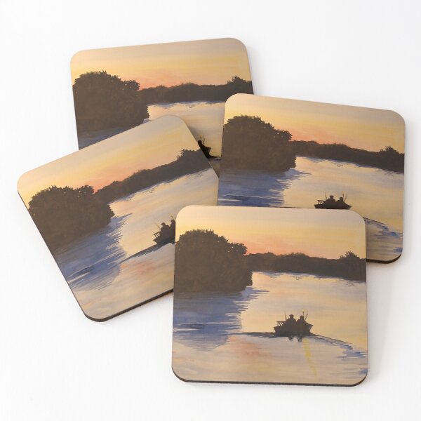 Item preview, Fishing at Sunset in Early Autumn designed and sold by KimberlyShawArt.