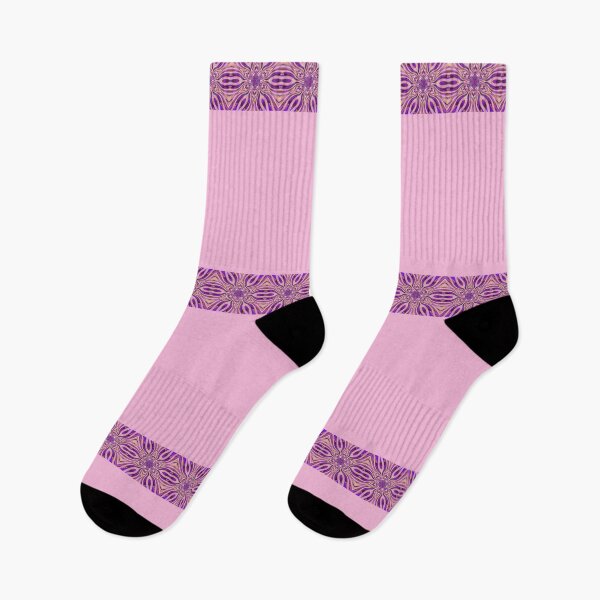 Item preview, Abstract Flowers Pattern Boho Vibes Stripes on a Soft Pink Background designed and sold by Beachy.