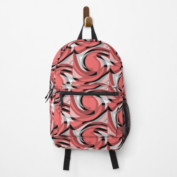 Item preview, Circle Swirls in Coral Orange Black and Gray designed and sold by KeksWorkroom.