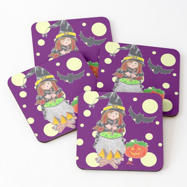 Item preview, Halloween witch 1 on a fun purple background designed and sold by iCraftCafe.