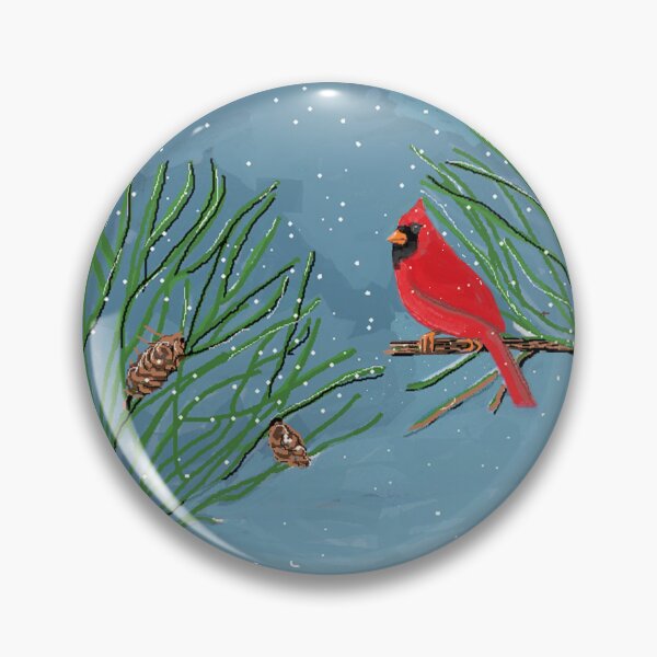 Item preview, Red Bird and Snowflakes designed and sold by dorcas13.