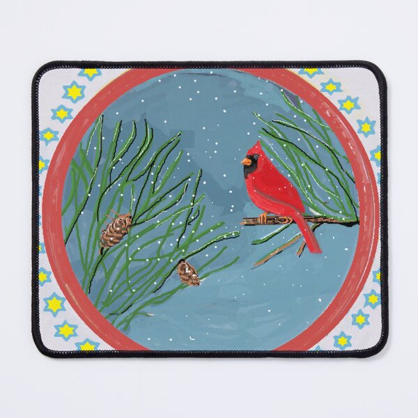 Item preview, Red Bird and Snowflakes designed and sold by dorcas13.