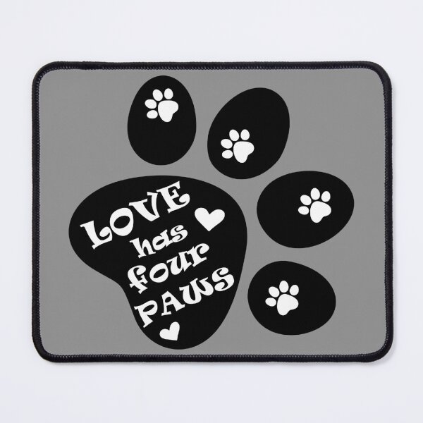 Item preview, Love has four paws - Simple text illustration - Black designed and sold by pixelspantry.