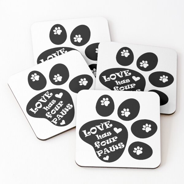 Item preview, Love has four paws - Simple text illustration - Black designed and sold by pixelspantry.