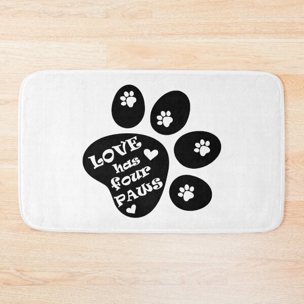 Item preview, Love has four paws - Simple text illustration - Black designed and sold by pixelspantry.