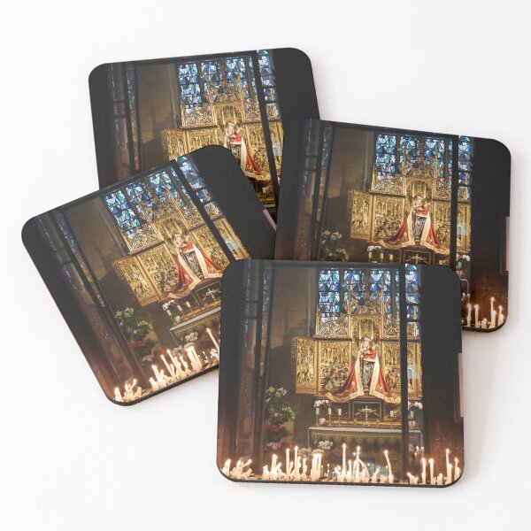 Item preview, Photo of candles, stained glass and statue in a church designed and sold by PausePapote.