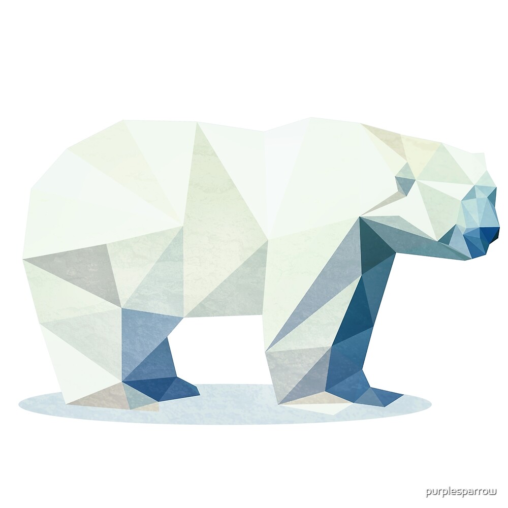 "Geometric polar bear" by purplesparrow | Redbubble