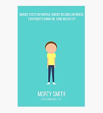 Minimalist Morty Smith Photographic Print