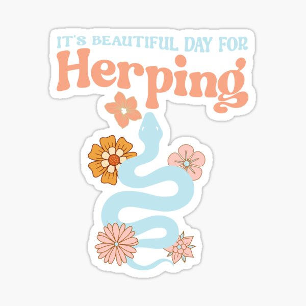 Item preview, It's Beautiful Day for Herping Groovy Herpetology  designed and sold by Digital Story Time.
