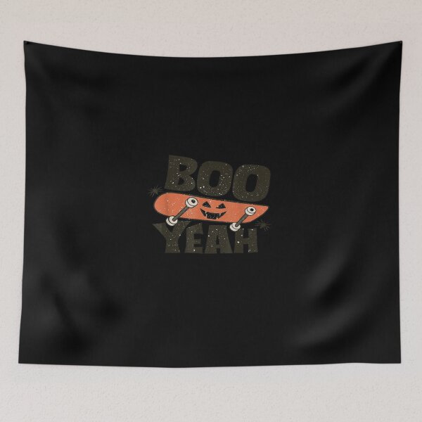 Item preview, Retro-Halloween-Groovy-Boo-Yeah-Spooky-Skateboard-Pumpkin designed and sold by Nothi65tw.