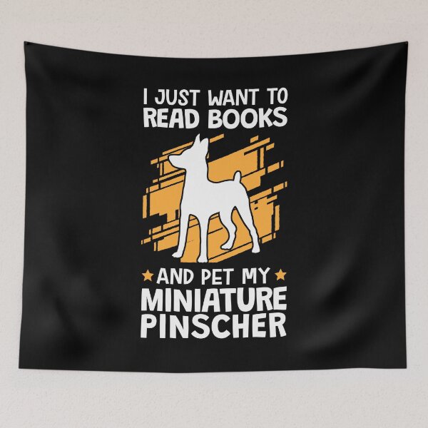 Aperçu de l'œuvre Pinscher nain caresser et lire Pinscher créée et vendue par madgrfx.