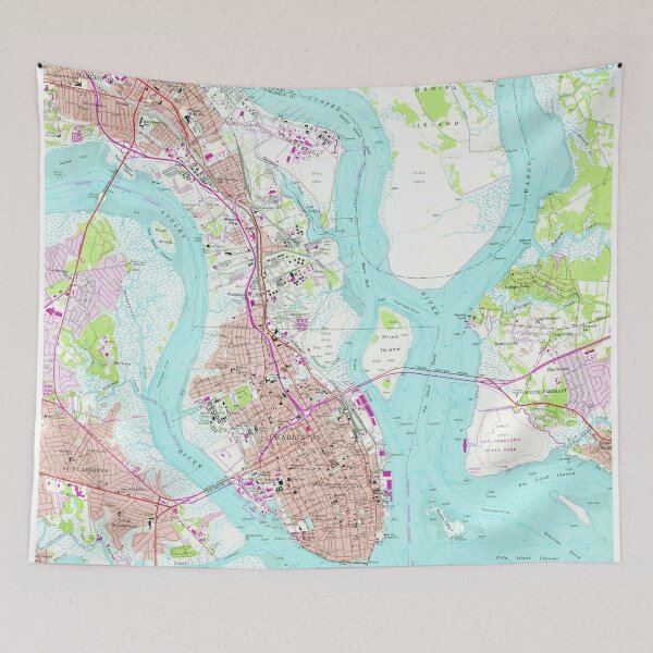 Item preview, Vintage Map of Charleston South Carolina (1958) designed and sold by BravuraMedia.