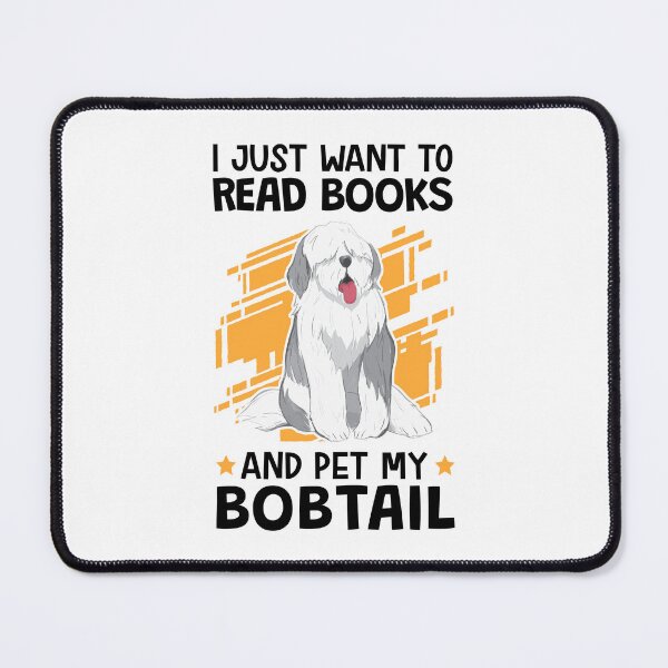 Item preview, Reading books and petting Bobtail German Shepherd designed and sold by madgrfx.