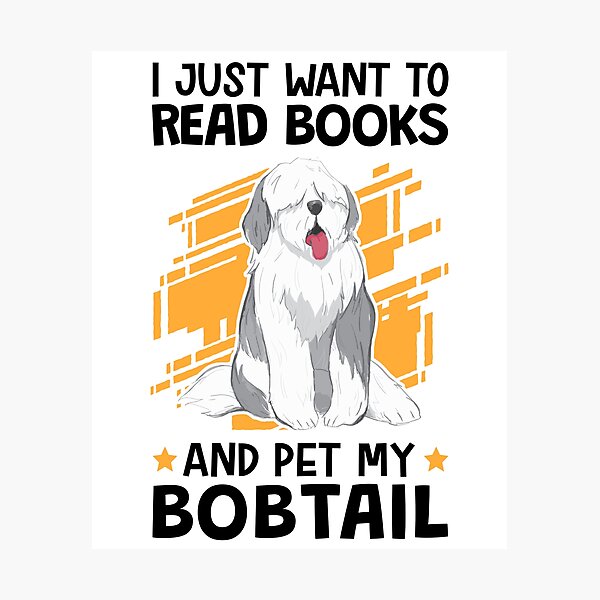 Item preview, Reading books and petting Bobtail German Shepherd designed and sold by madgrfx.