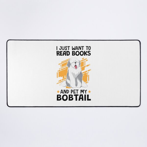 Item preview, Reading books and petting Bobtail German Shepherd designed and sold by madgrfx.