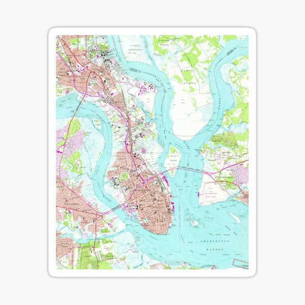 Item preview, Vintage Map of Charleston South Carolina (1958) designed and sold by BravuraMedia.