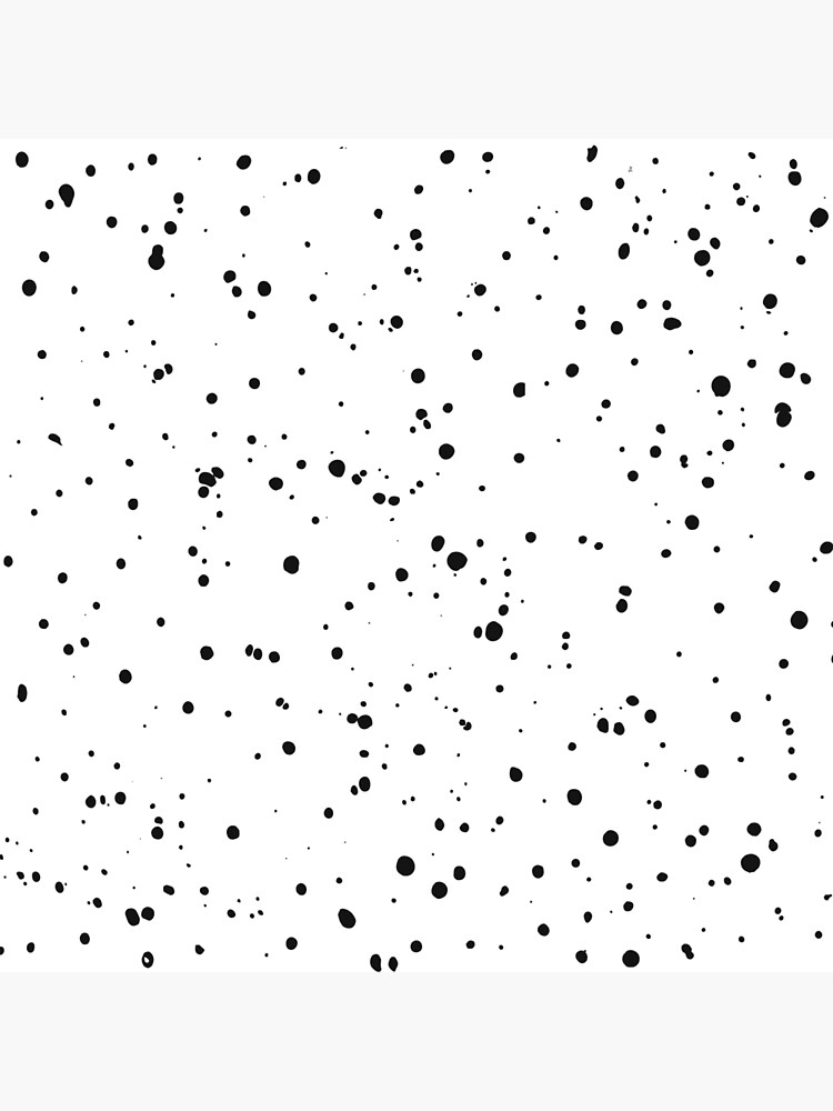 "Black & White Ink Spots Dots Drops Speckles" Poster for Sale by