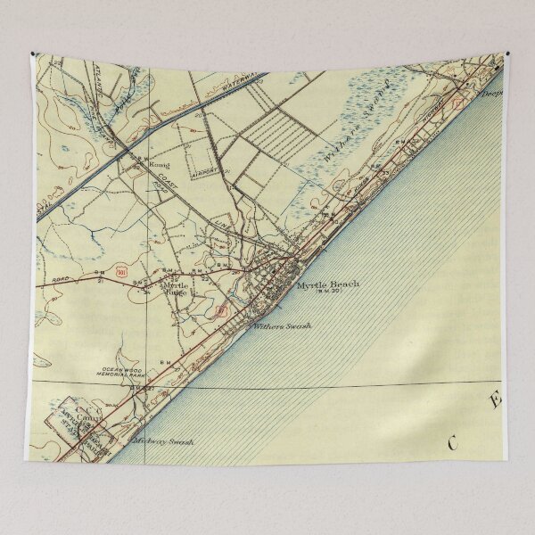 Item preview, Vintage Map of Myrtle Beach South Carolina (1940) designed and sold by BravuraMedia.
