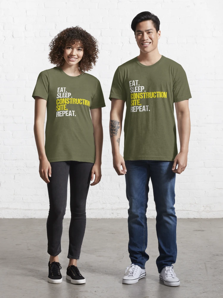 Essential T Shirt for Sale mit Construction Worker Construction Site Hard Hat von Krautshirts Redbubble