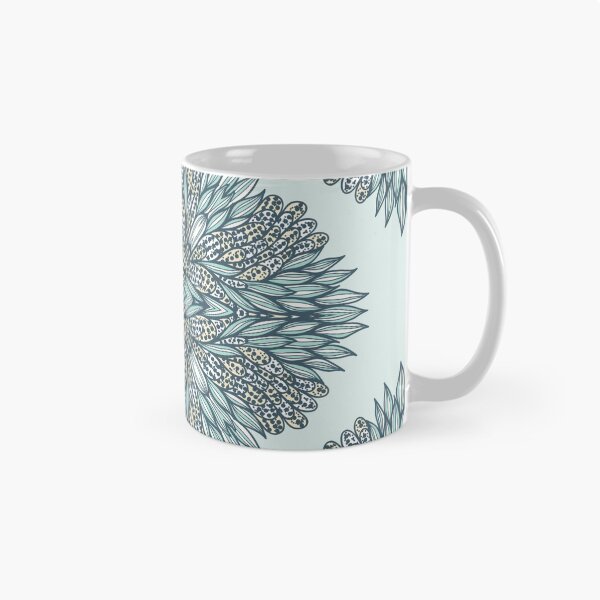 Item preview, Blue ornamental flowers designed and sold by Patternalized.