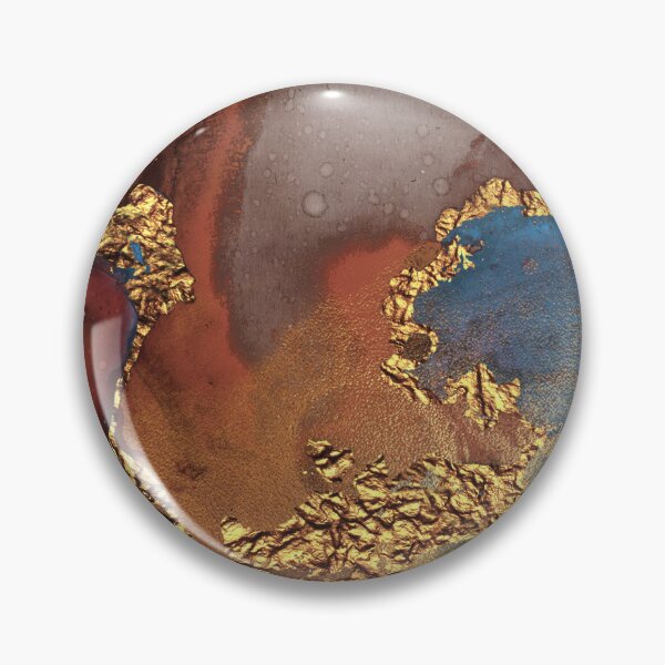 Artikelvorschau, Aquarell-Schiefer-Blau-Rost-Orange und Gold, moderne abstrakte Galaxie entworfen und verkauft von PixDezines.