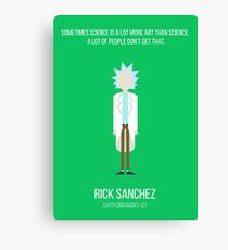 Minimalist Rick Sanchez Canvas Print