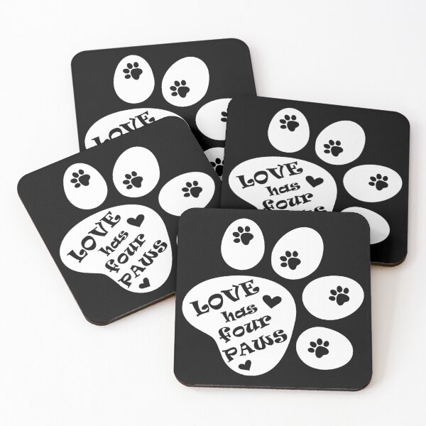 Item preview, Love has four paws - Simple text illustration - White designed and sold by pixelspantry.