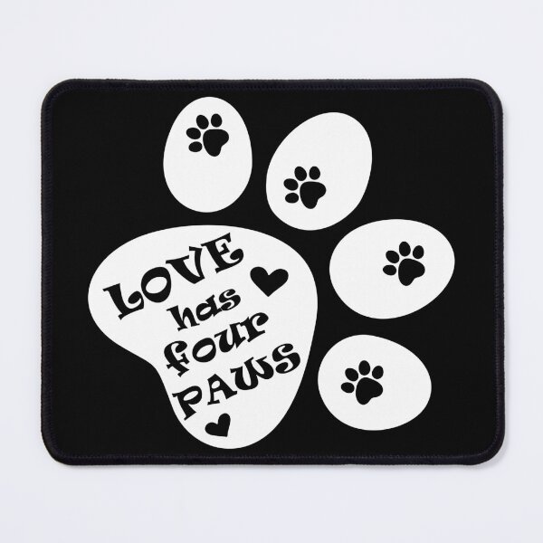 Item preview, Love has four paws - Simple text illustration - White designed and sold by pixelspantry.