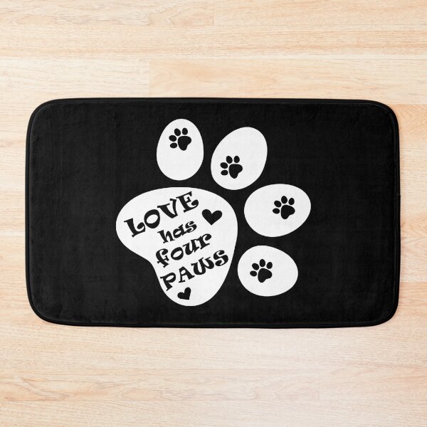 Item preview, Love has four paws - Simple text illustration - White designed and sold by pixelspantry.