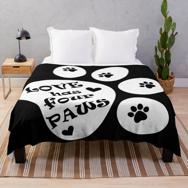 Item preview, Love has four paws - Simple text illustration - White designed and sold by pixelspantry.
