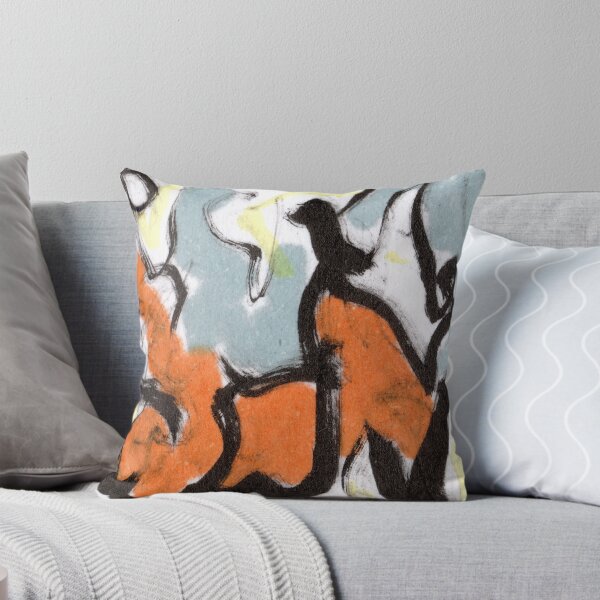 Item preview, Abstract informal painting - black, orange and gray brush strokes designed and sold by patterncrow.