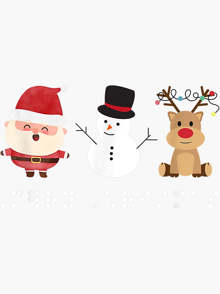 "Visual Braille Christmas Gear for Men Women Kids TVI School" Sticker