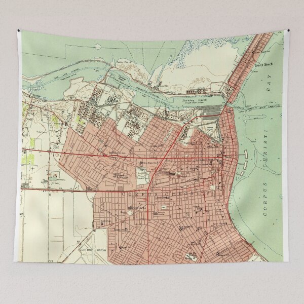 Item preview, Vintage Map of Corpus Christi Texas (1951) designed and sold by BravuraMedia.