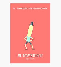 Minimalist Mr. Poopybutthole Photographic Print