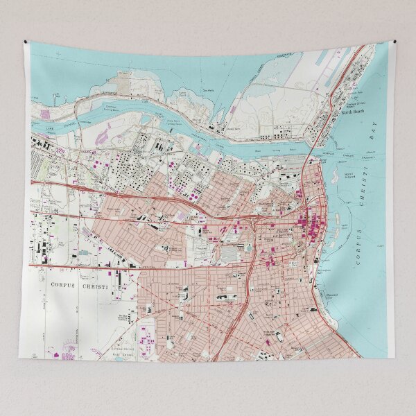 Item preview, Vintage Map of Corpus Christi Texas (1968) designed and sold by BravuraMedia.