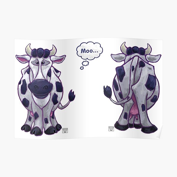 Animal Parade Cow Sticker Set Poster