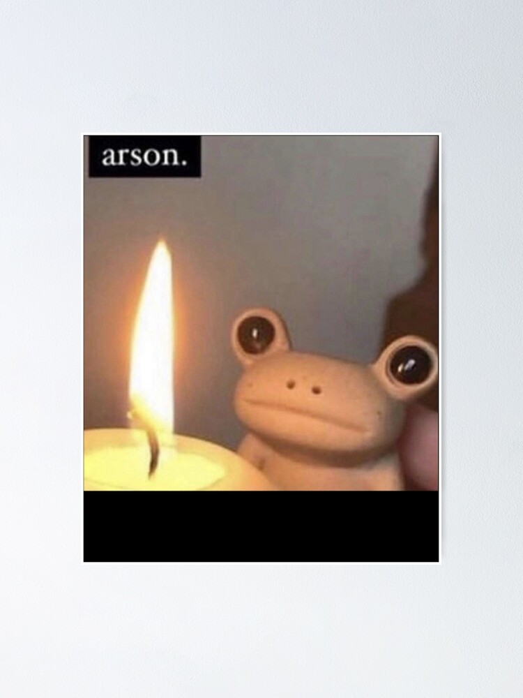 "Evil frog arson meme" Poster for Sale by SHANOSANDY Redbubble